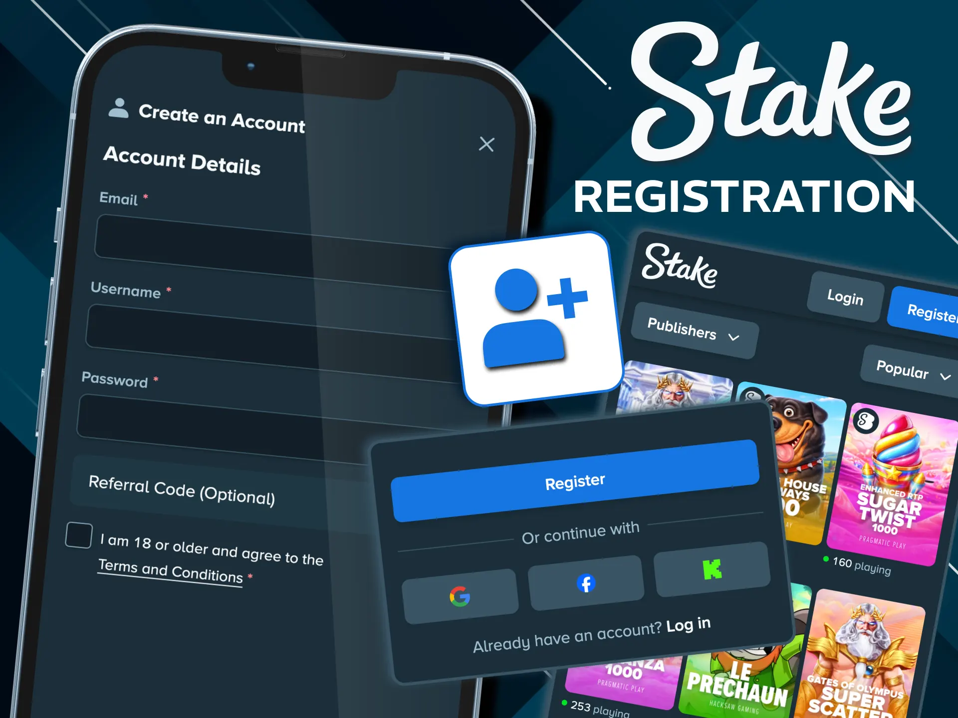 Enter email and password to join Stake quickly.