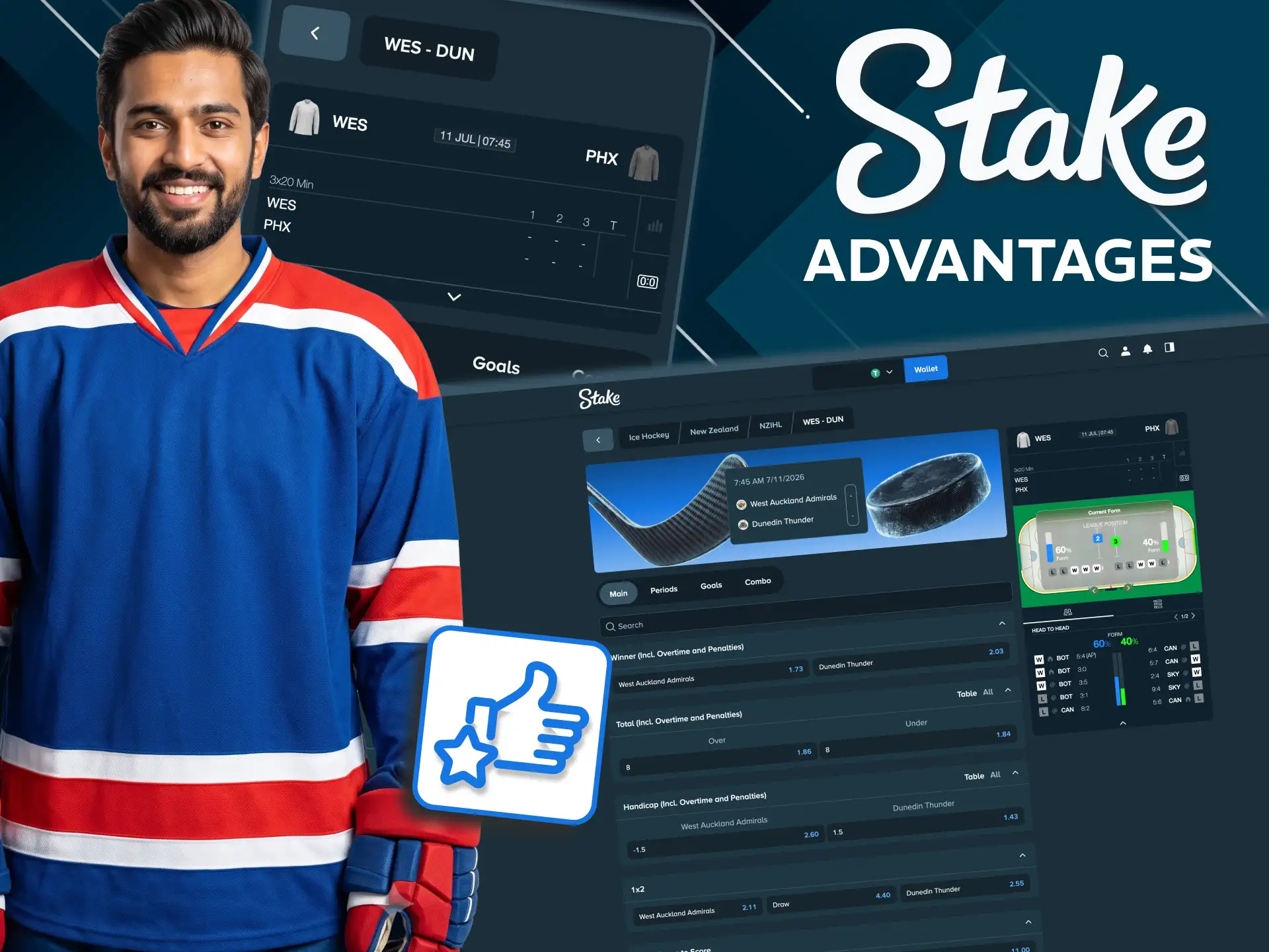 Licensed Stake platform provides transparent hockey betting.