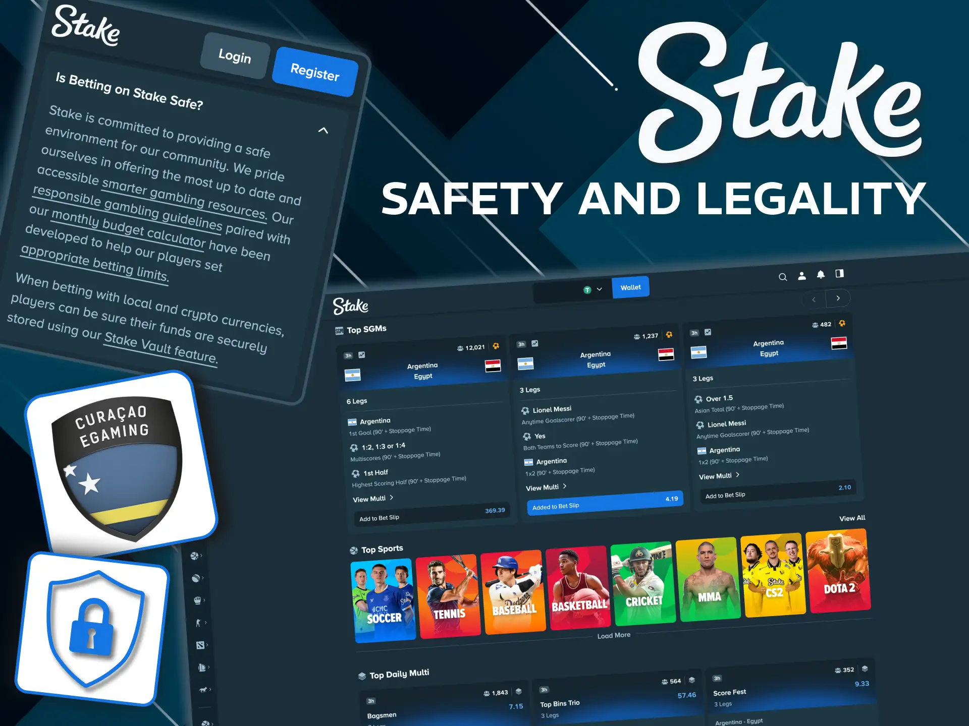 Play safely at Stake with official Curaçao licence.