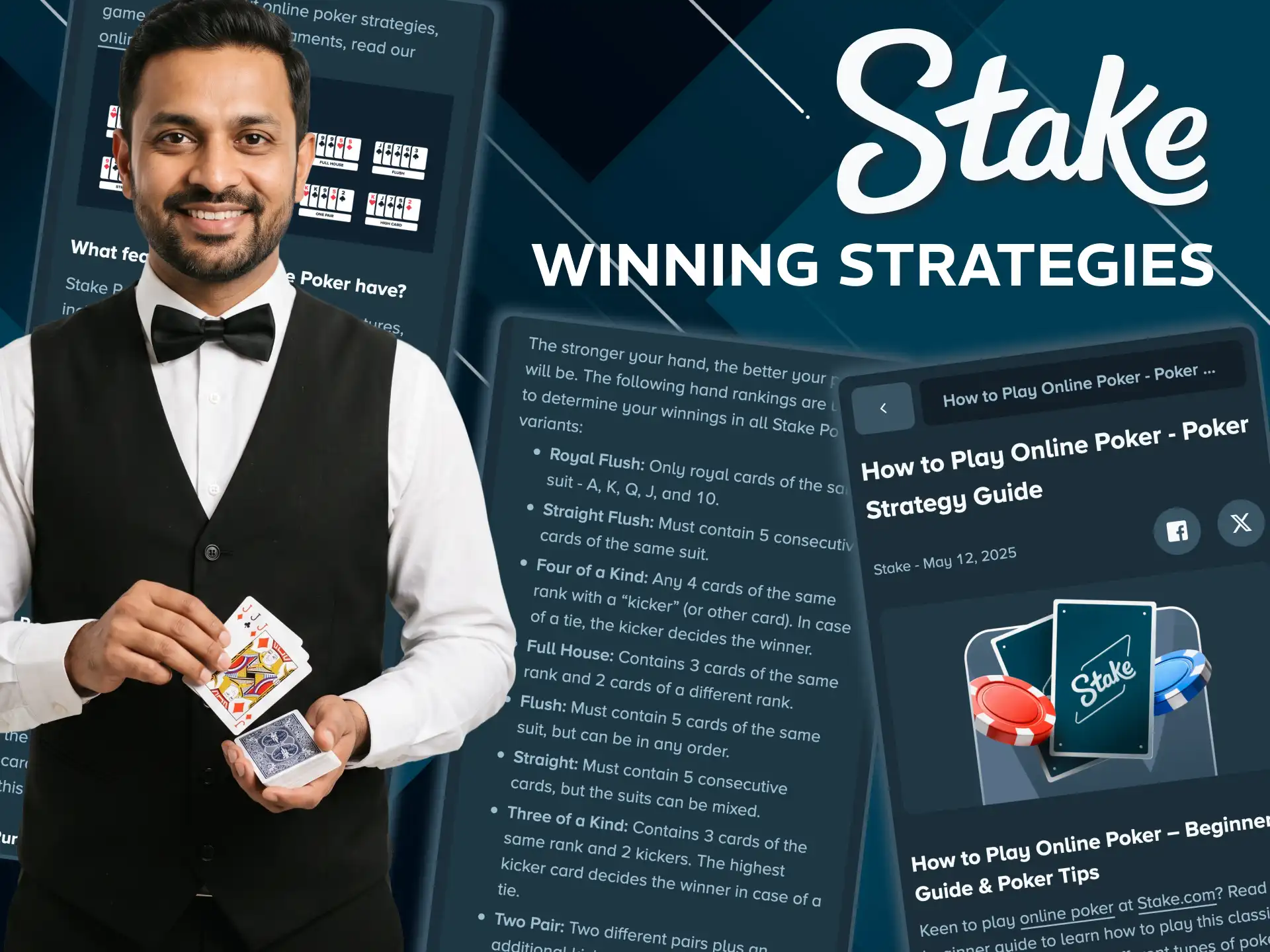 Winning strategies guide for Stake poker sessions.